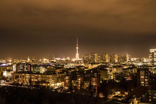 Banner Berlin Panorama in der Nacht als Textilbanner oder PVC-Banner