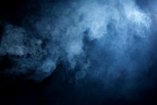 Banner blauer Rauch vor schwarzem Hintergrund als Textilbanner oder PVC-Banner