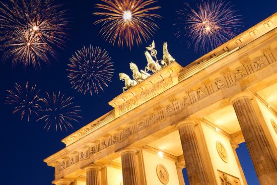 Banner Feuerwerk am Brandenburger Tor in Berlin als Textilbanner oder PVC-Banner für Silvesterveranstaltungen etc.