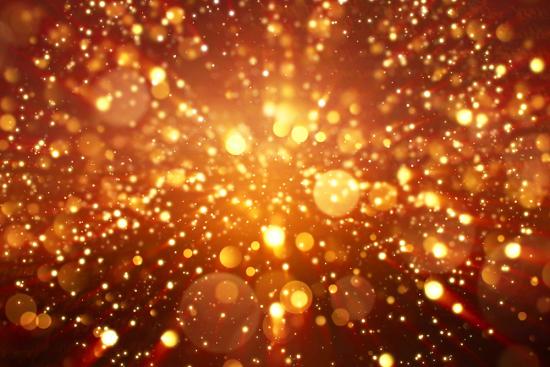 Fotobox-Hintergrund Explosion aus goldenen Partikeln und Lichtern als Textilbanner oder PVC-Banner