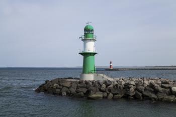 Banner Leuchtturm von Warnemünde als Textilbanner oder PVC-Banner