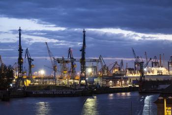 Banner Containerhafen in Hamburg als Textilbanner oder PVC-Banner