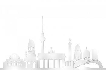 Banner Illustration der Berlin Skyline als Textilbanner oder PVC-Banner